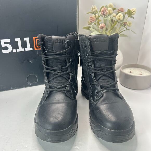 5.11 Tactical A.T.A.C. 2.0 6” Combat Lace Up Zip Boots Black 12394ABR Men's 10 - Picture 2 of 9